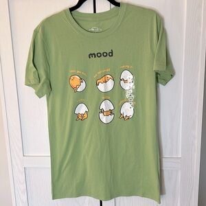 Sanrio Gudetama "Mood" Graphic Green T‎ Shirt  Medium